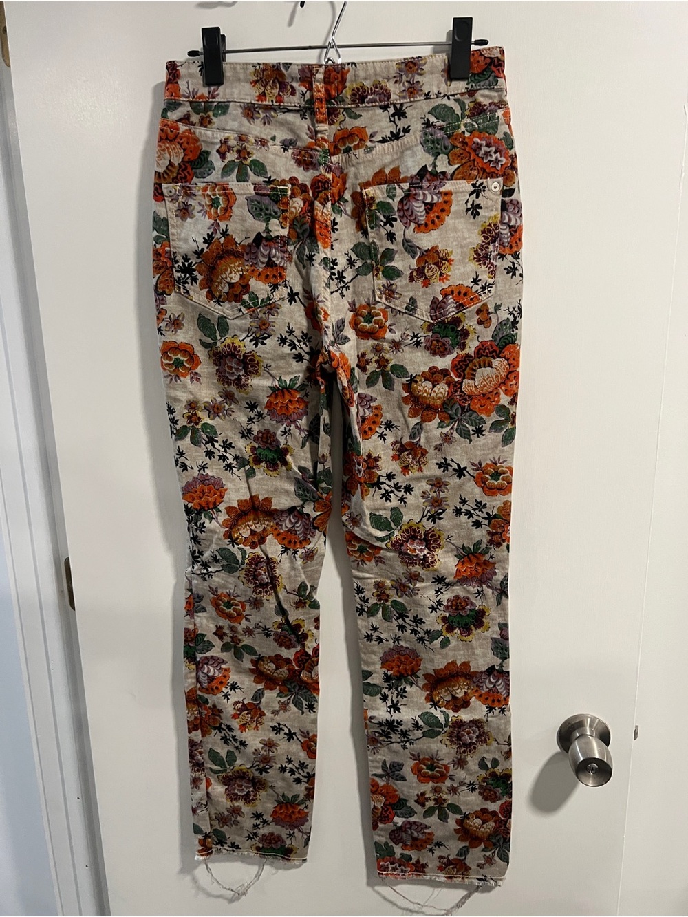 TALL Pilcro Floral Print Beige Women’s Jeans - Casual Stretch Denim - Picture 2 of 4